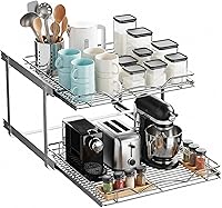 Vista 24 de HOLDN' STORAGE Organizador de gabinete extraíble, cajón deslizante para armarios de cocina y despensa, estante enrollable para ollas, sartenes