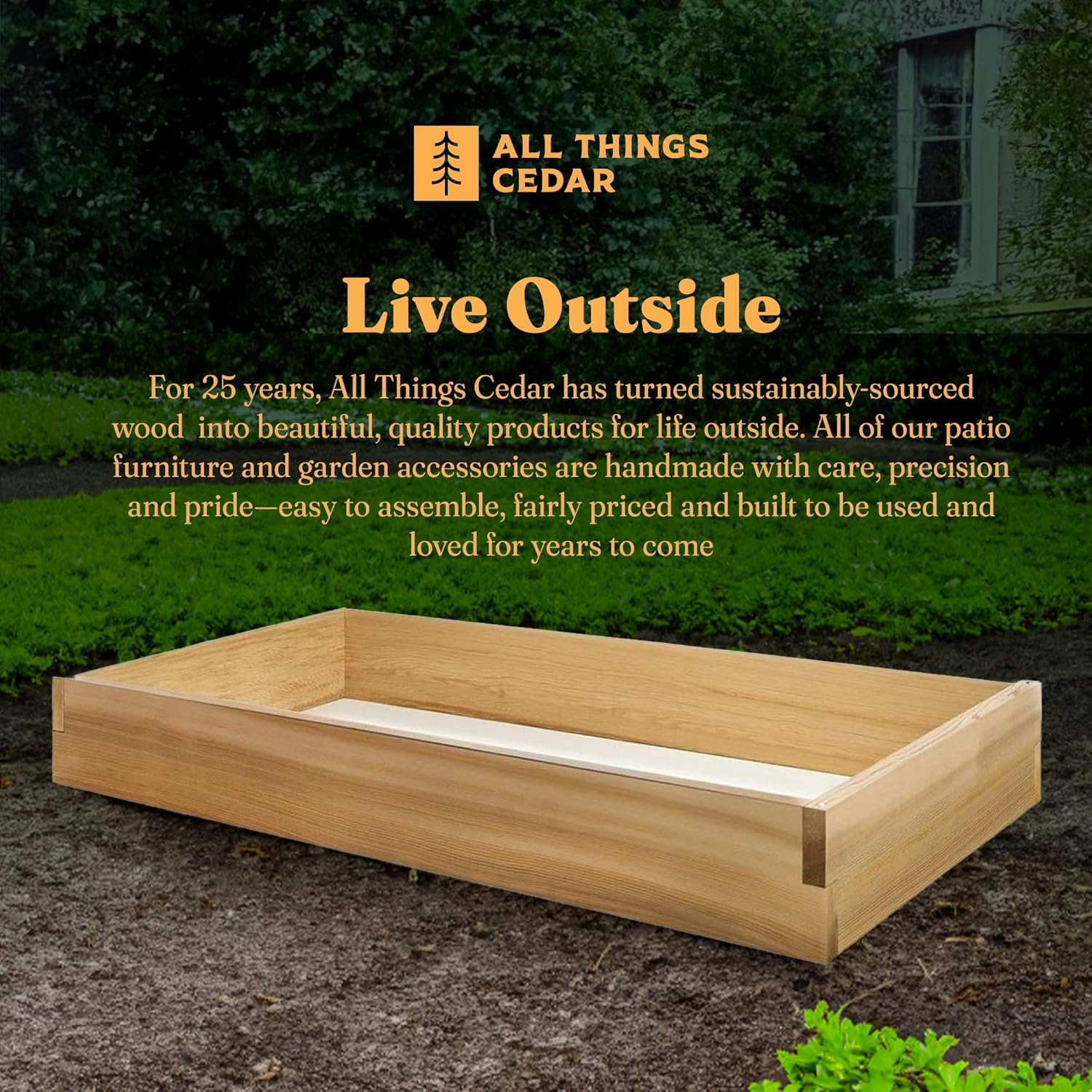 All Things Cedar 4-ft X 2-ft Raised Garden Planter Bed, Western Red Cedar Build