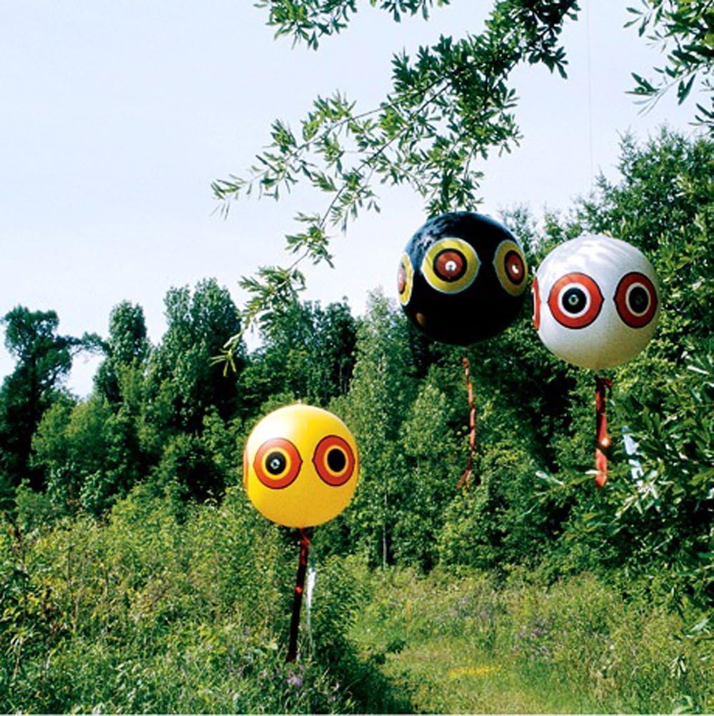 Bird-X Prowler Owl Decoy with Moving Wings 3D Bird Scare Eye Balloons (3 Count)