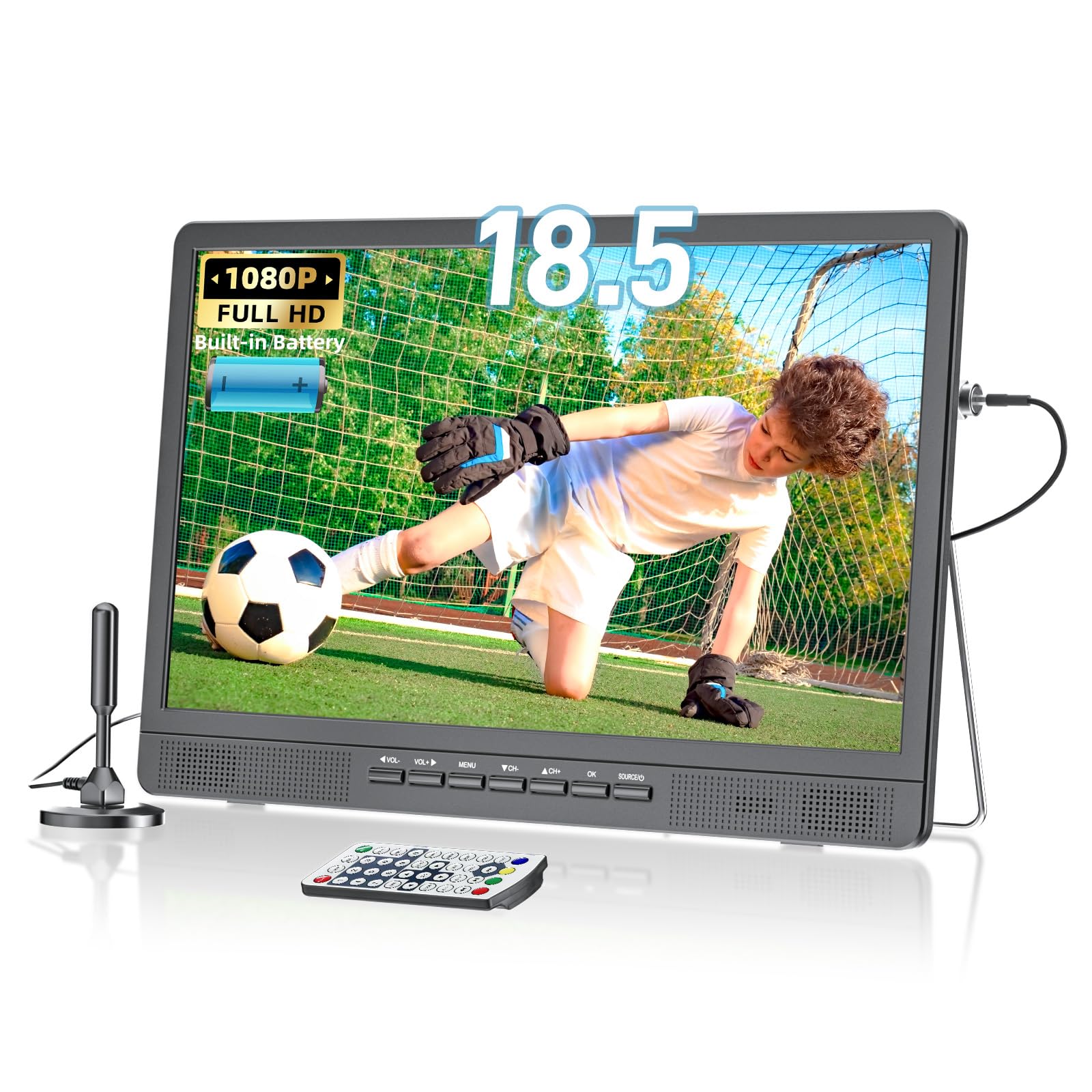 NORTHING 18 5 Portable TV for Outdoor Indoor Full HD Portable TV for Camping 6500mAH Built-in Power Operated