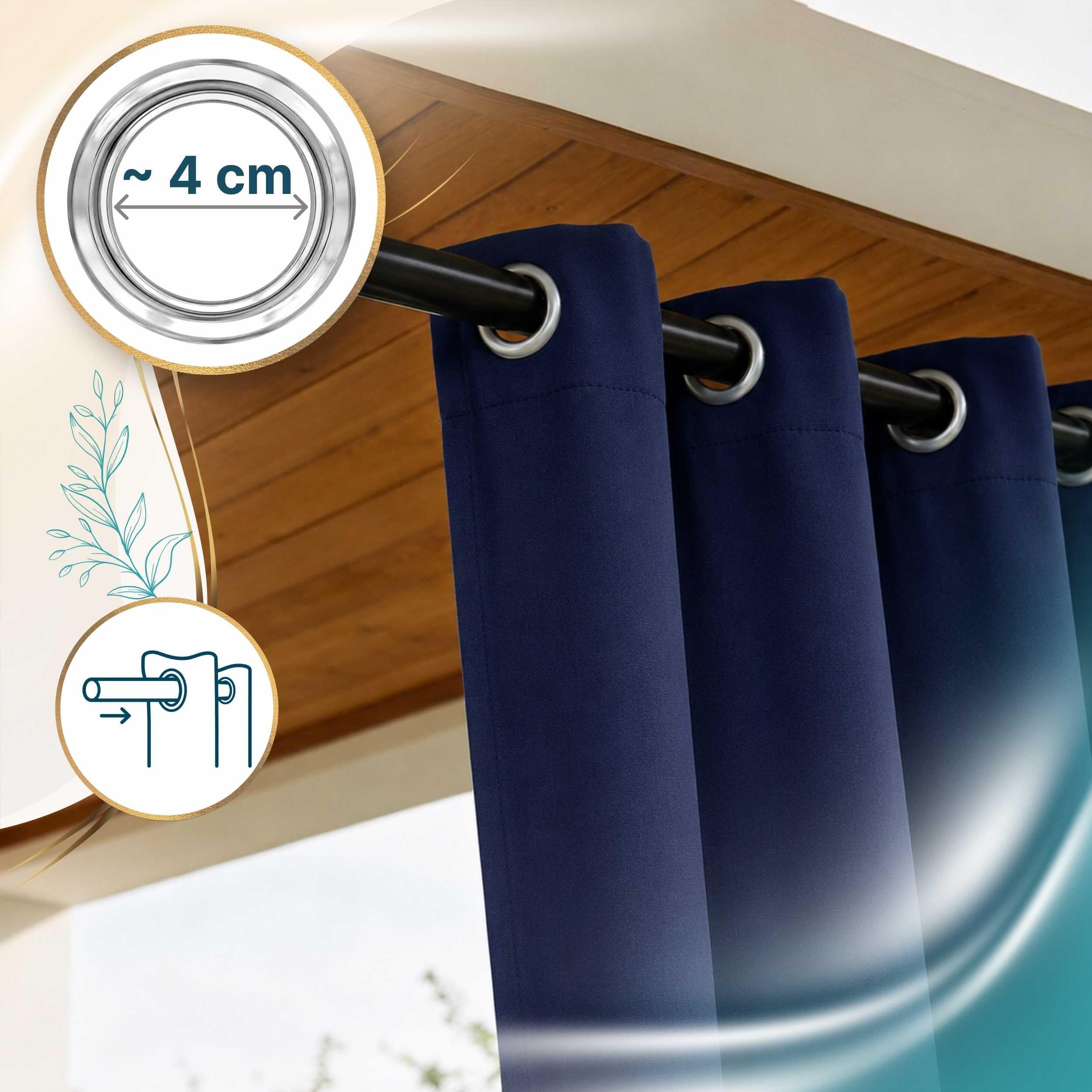Tenda da Esterno Blu navy 155x250 cm impermeabile antivento
