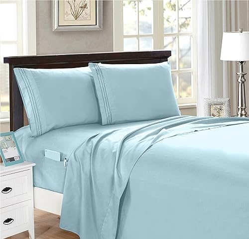Miniatura 1 de Juego de sábanas Elegant Comfort ropa de cama de 4 unidades! Luxury Soft algodón egipcio 1500 resistente a las arrugas de calidad con bolsillos de