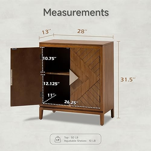 Miniatura 2 de Armario de almacenamiento de granja, aparador de madera con 2 puertas para sala de estar, pasillo, dormitorio, comedor