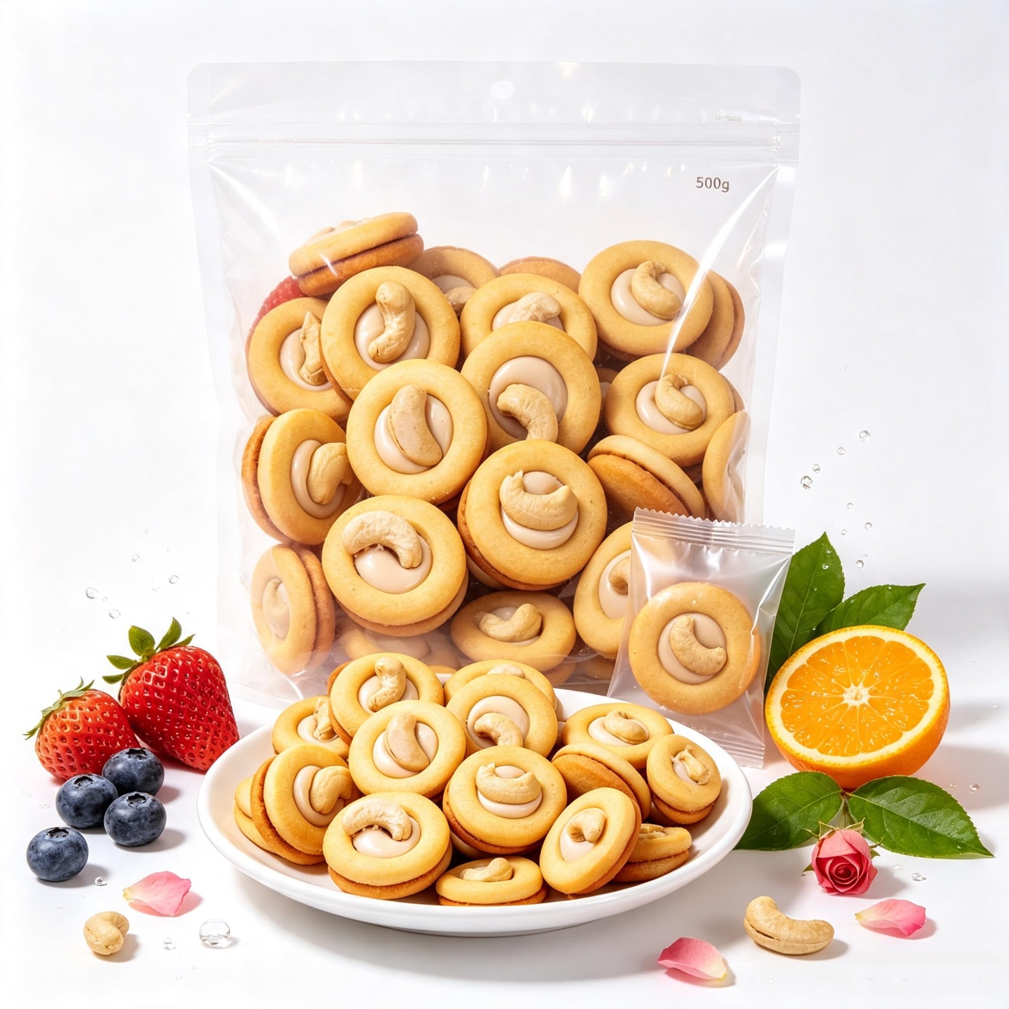 Ciasteczka nugatowe z orzechami nerkowca 500g