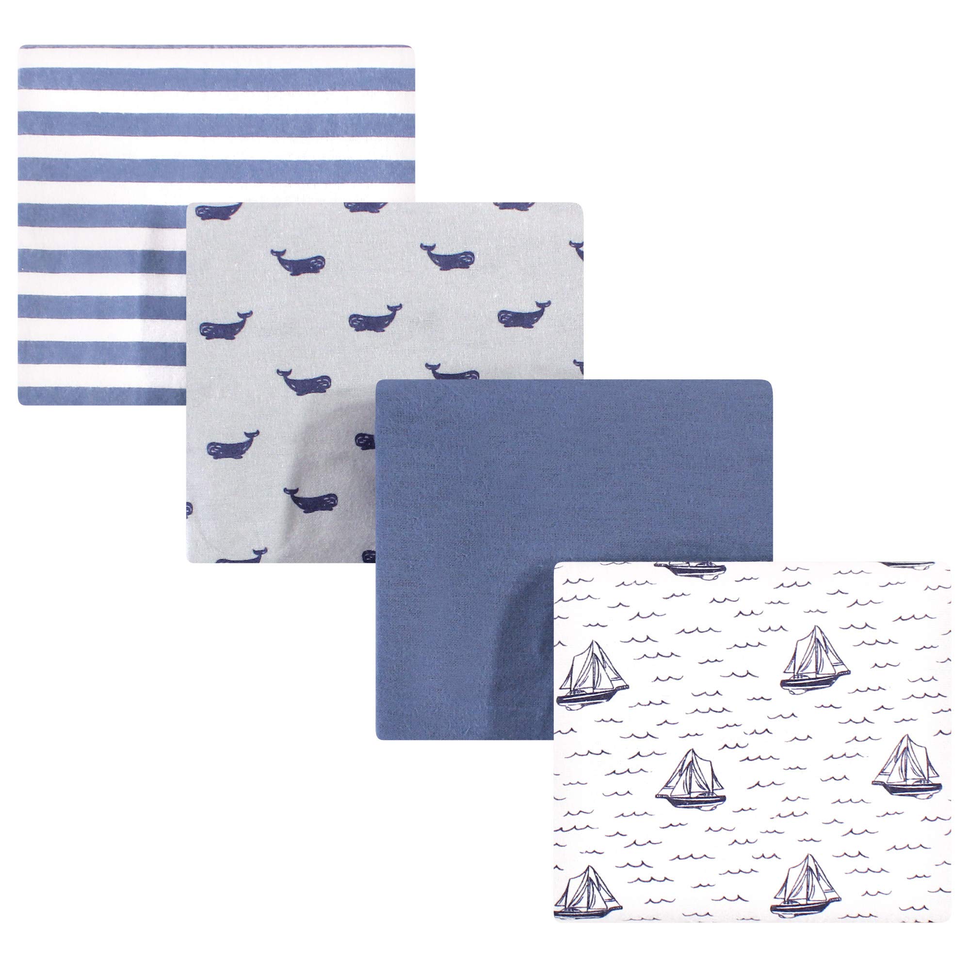 Hudson Baby Unisex Baby Cotton Flannel Receiving Blankets, Sailboat, One Size