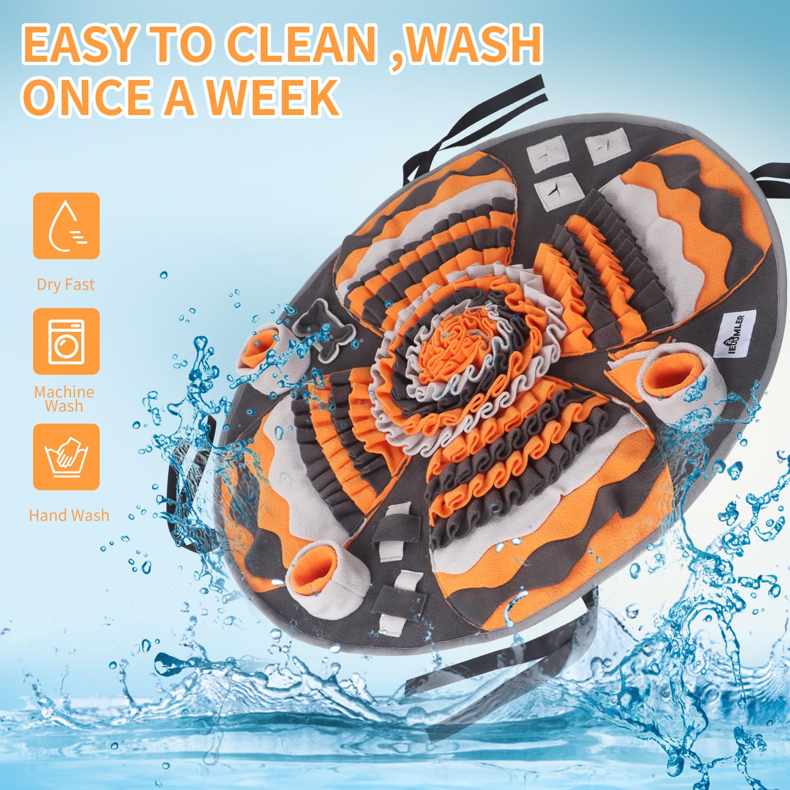 IEUUMLER Graafmat voor honden, antislip, trainingsmat, intelligent wasbaar, snuifmat voor honden, stress, verveling release, gezondheid FC017 (grijs en wit IEUUMLER Graafmat voor honden, antislip, trainingsmat, intelligent wasbaar, snuifmat voor honden, stress, verveling release, gezondheid FC017 (grijs en wit