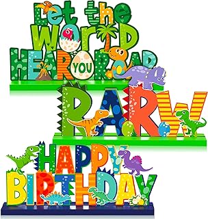 3 Pieces Dinosaur Table Centerpieces Dinosaur Birthday Party Table Decorations Little Dino Paw Egg Decors T-rex Table Centerpieces