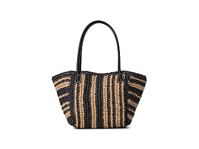 Madewell Mini Black And White Straw Tote Tote Handbags Natural, Textile