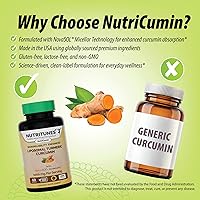 Vista 3 de NutriCumin NovaSOL Turmeric Curcumin 1000 mg – 185× Absorption – Supports Joint Comfort & Mobility – Non‑GMO Softgels, 60 Ct.