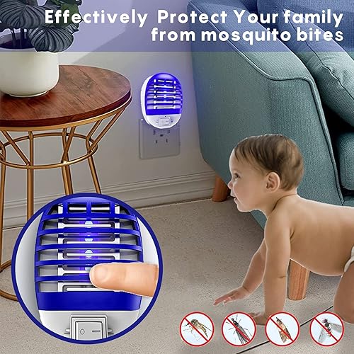 Miniatura 5 de Paquete de 4 exterminadores de insectos, LED atraen mosquitos y moscas para uso en interiores, solución de enchufe eficaz para el hogar y la oficina