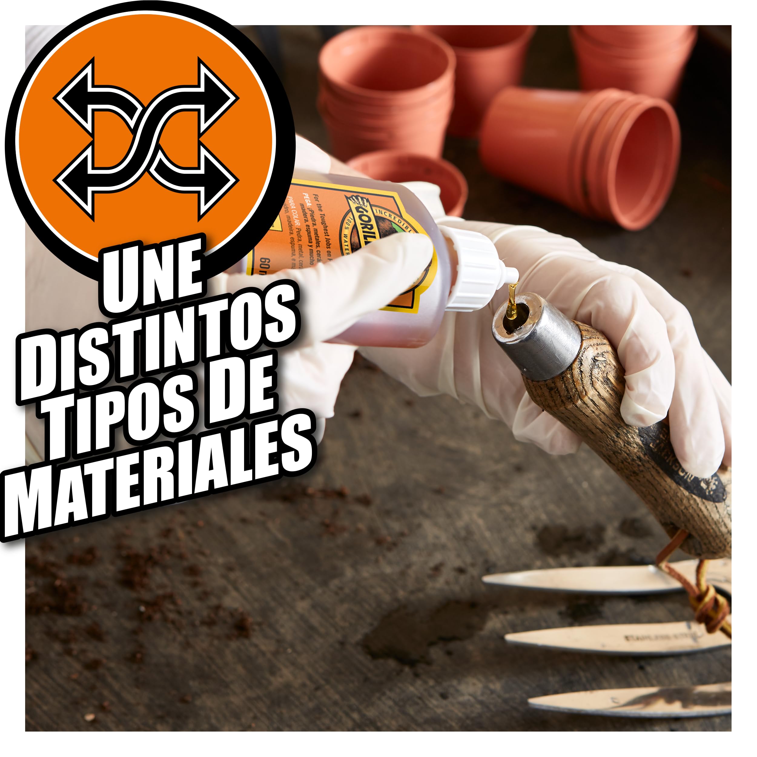 GORILLA Glue 1034800 - Pegamento de Poliuretano - 250 ml - Resistente - Piedra - Cerámica - Madera - Resistente al Agua