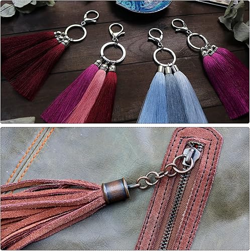 Miniatura 7 de uxcell Juego de 20 tapas de cuero de 0.197 in con cierres de pinza de langosta, terminadores de barril para hacer pulseras de cuero, tono bronce