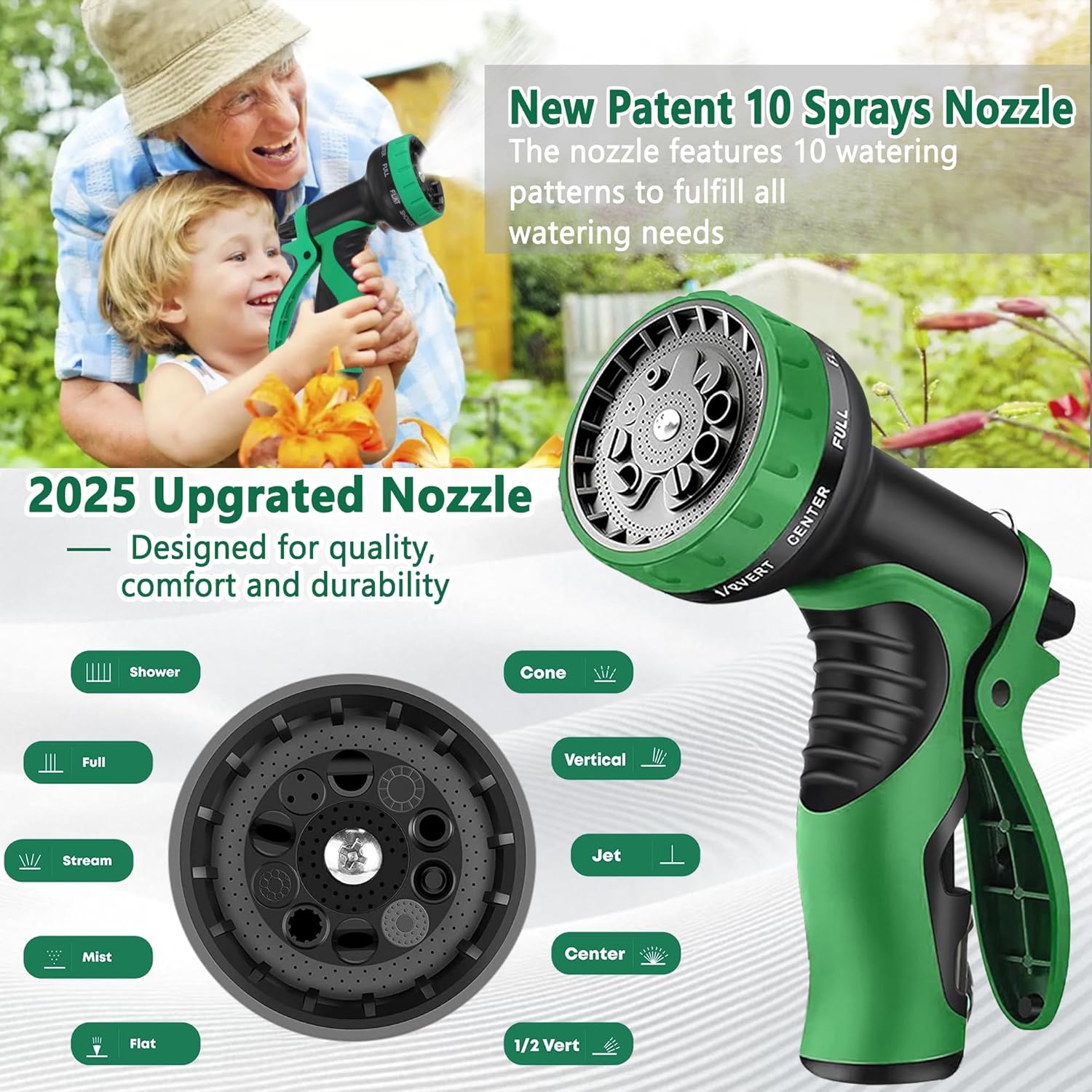2025 Ultra-Lightweight Flexible Garden Hose: Kink-Free, Durable, and Versatile for All...