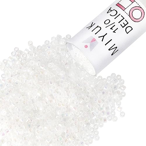 Miniatura 19 de Miyuki Cuentas de semillas Delica – Tamaño 11/0 (0.063 in), DB0041, cristal forrado plateado, 0.25 oz, aprox. 1440 cuentas, fabricado en Japón