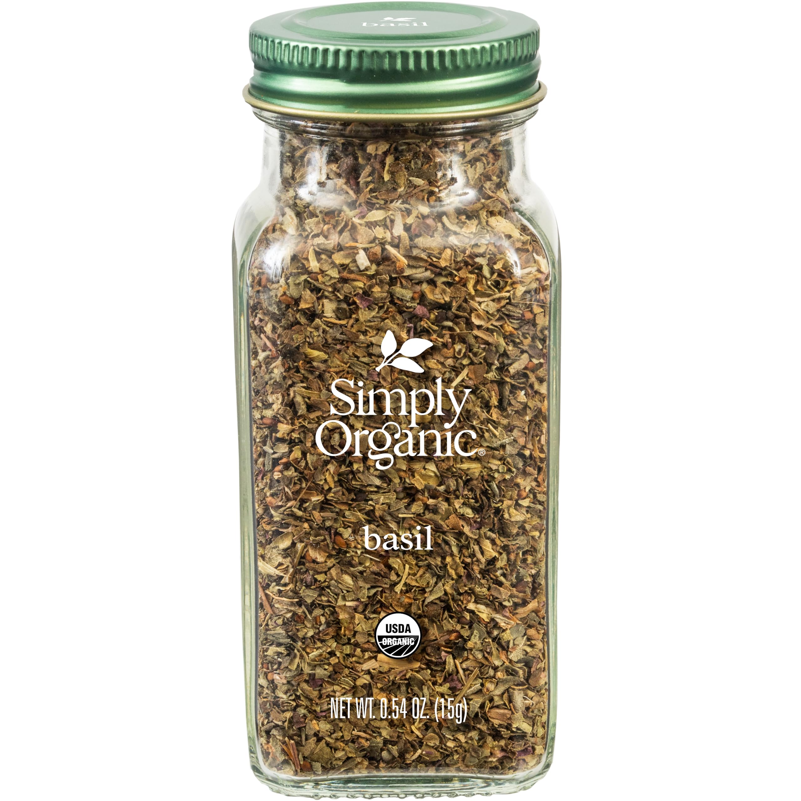 Simply OrganicPure Egyptian Basil Leaf, 0.54 Ounce Bottle, Cut and Sifted, Herbaceous and Aromatic, Popular on Pizza, KosherUSDA Organic