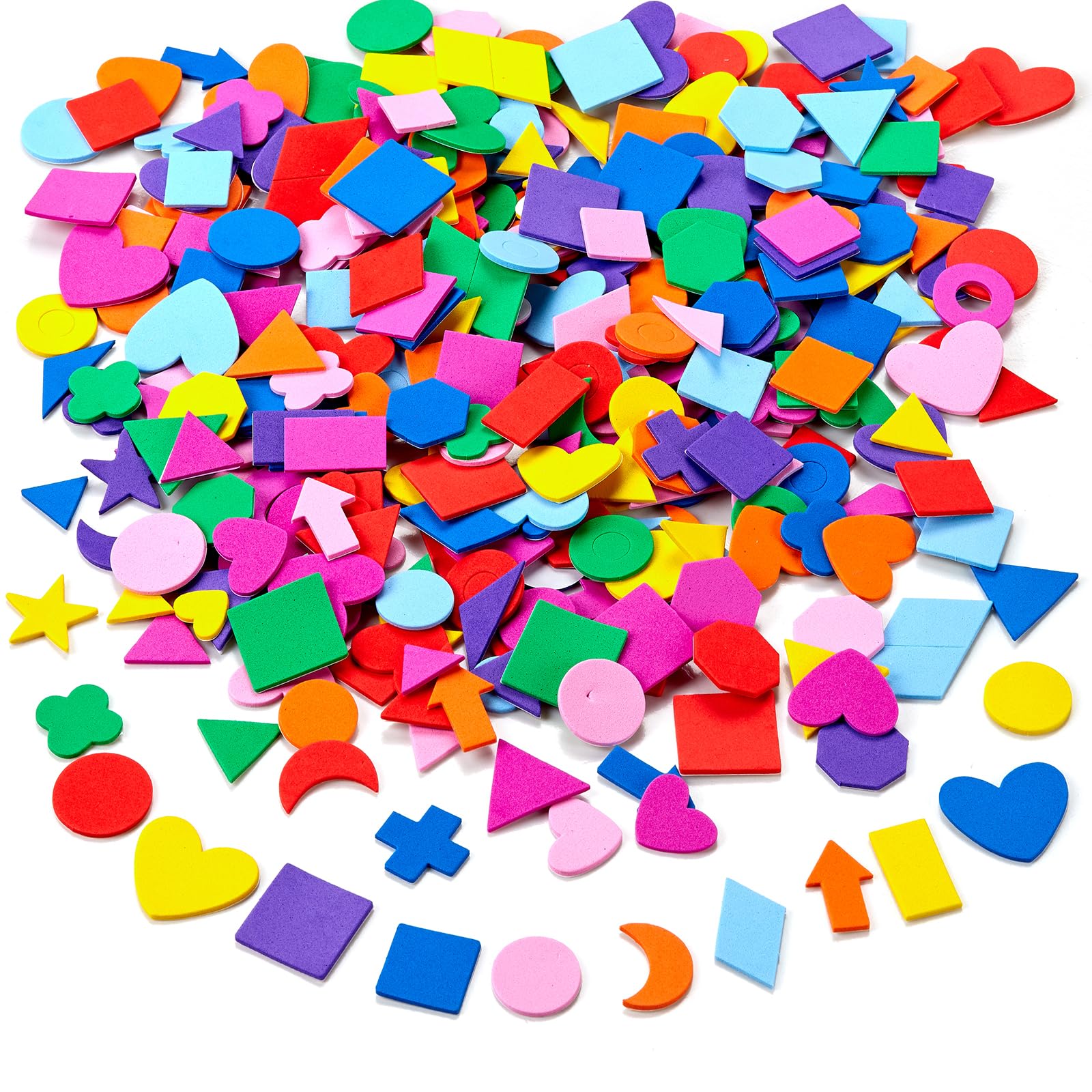 IFKEGON Assorted Foam Shapes Stickers,1050 Pieces Bulk Self Adhesive Collage Materials for Preschoolers&Classroom Craft Supplies