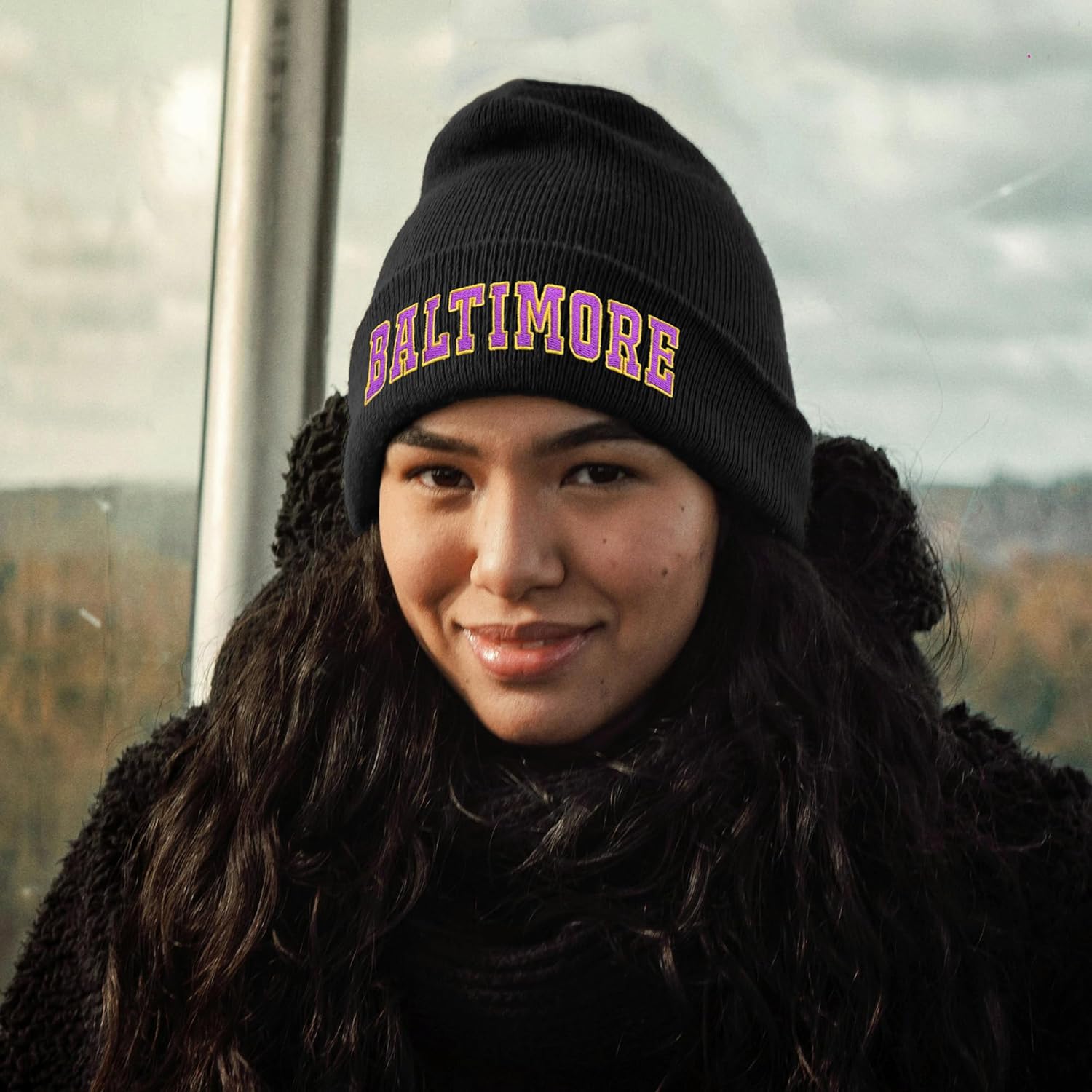 Football Fans Embroidered Beanie Knit Hat for Men Women Winter Hat - Image 4