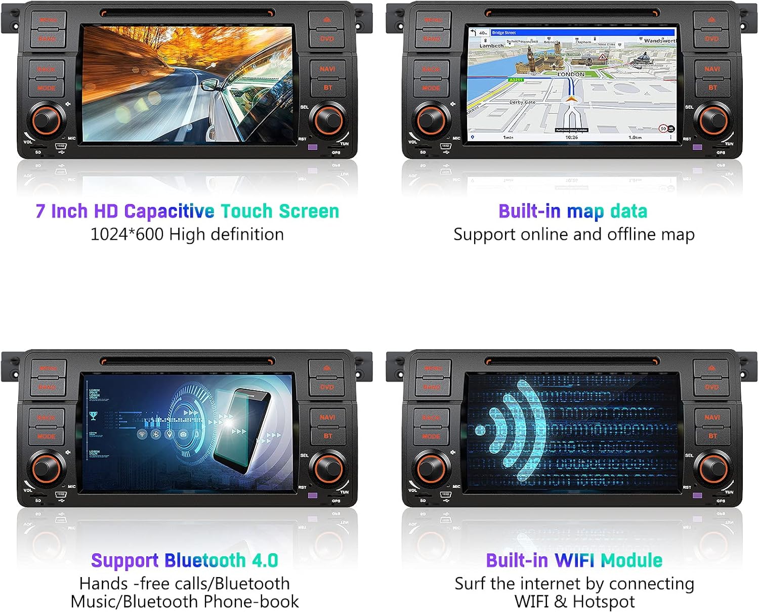 Swtnvin Android 10 Auto Radio Stereo Gps Navigation Passt Fur Bmw E46 M3 Rover 75 Mg Zt Dvd Player Audio 7 Zoll Hd Touchscreen Kopfeinheit Mit Bluetooth Wifi Dsp Fm Lenkradsteuerung Camera