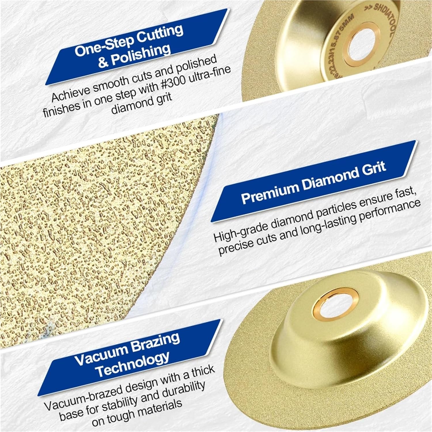 Dia115/125mm Diamond Cutting Grinding Cup Wheel Brazed Dekton Ceramic Tile Sanding Disc Porcelain Marble Cutter Plate(Dia 125mm,1Pc)