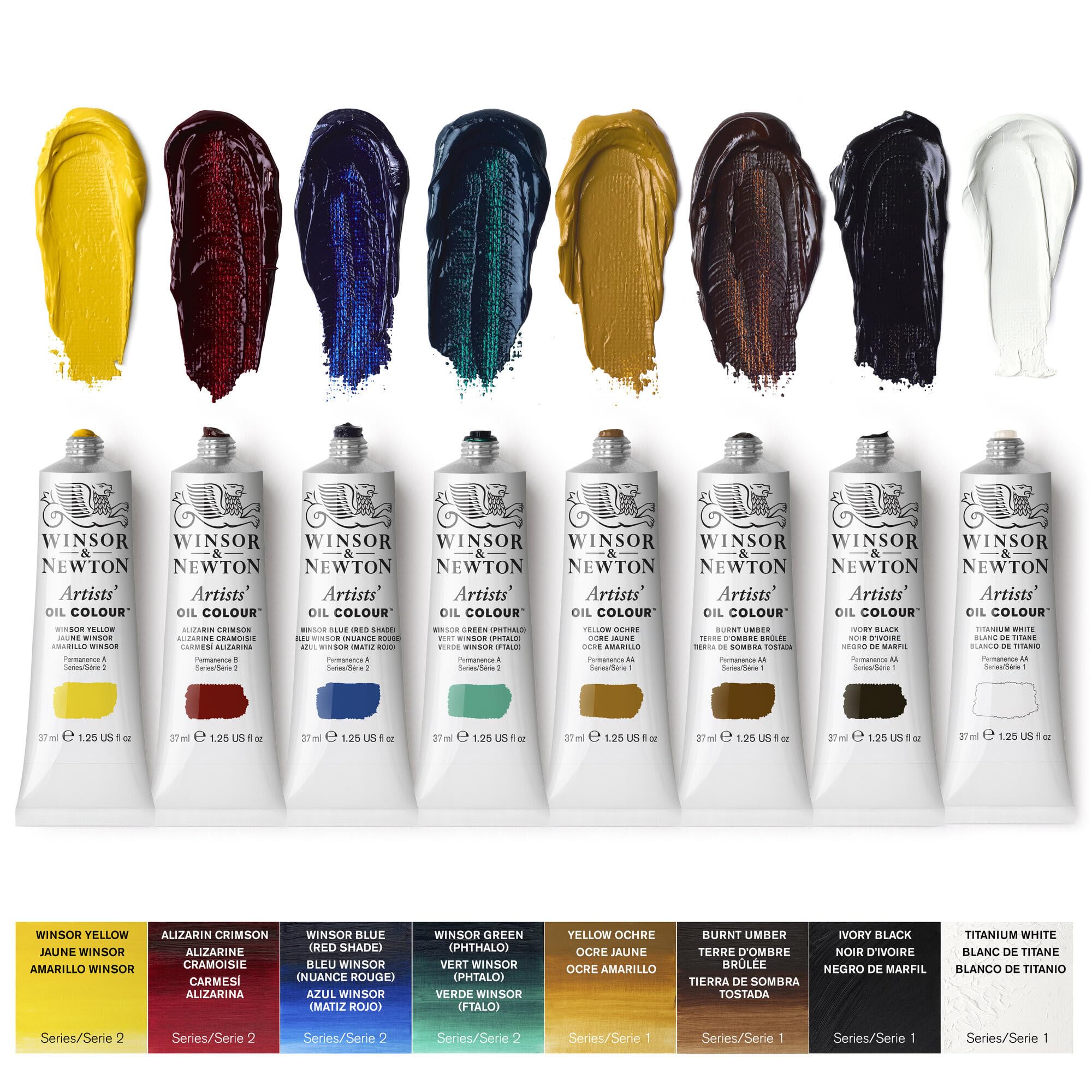 Winsor & Newton 1290144Zestaw artystyczny do malowania olejnego, 8 farb olejnych w tubkach 37 ml, Liquin Original 75 ml, medium do malowania olejnego Sansodor 75 ml i akcesoria
