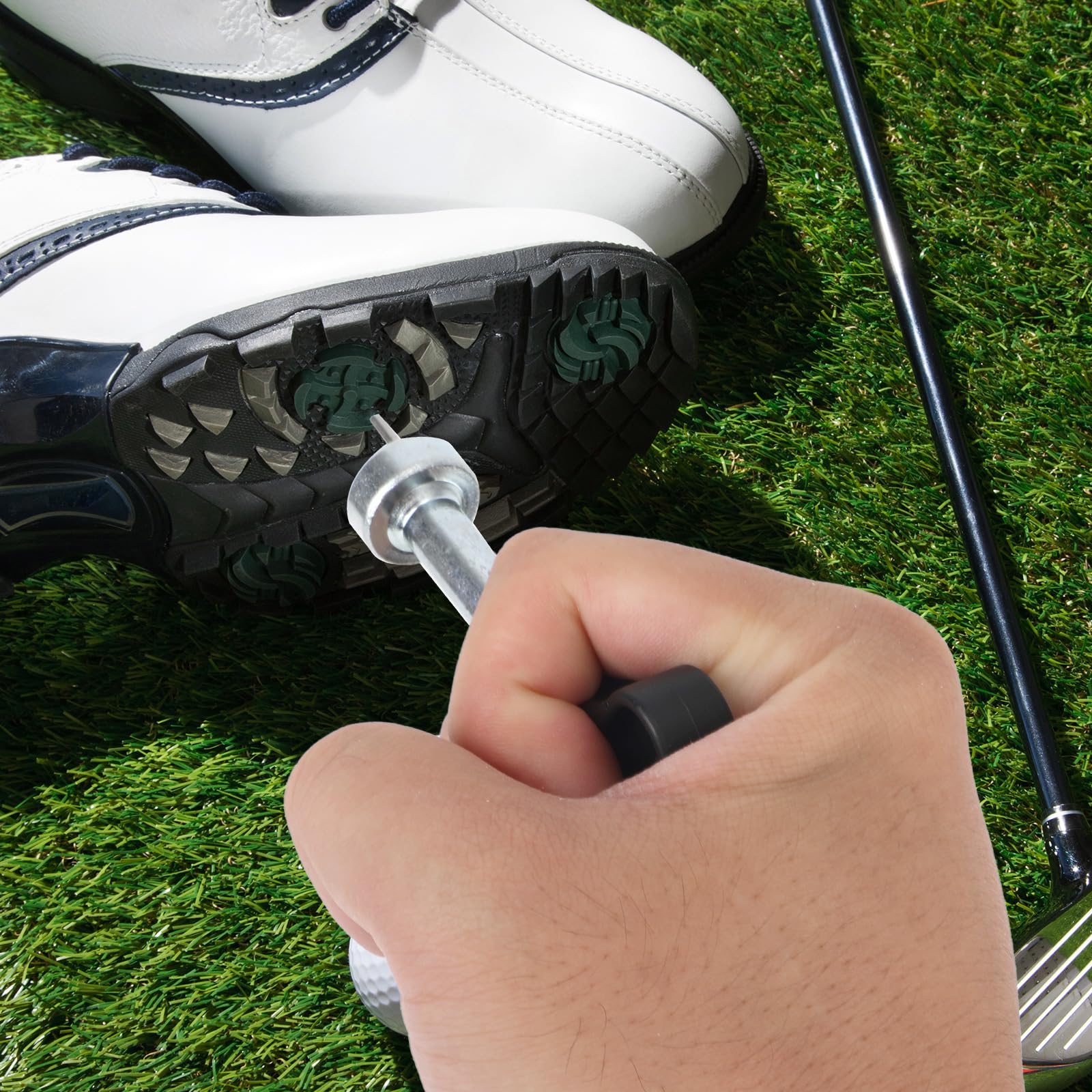 Llave de Clavos para Zapatos de Golf, Herramienta para Quitar Tacos de Golf con Agarre Cómodo Removedor de Clavos para Zapatos de Golf para Zapatos con Clavos (Negro)