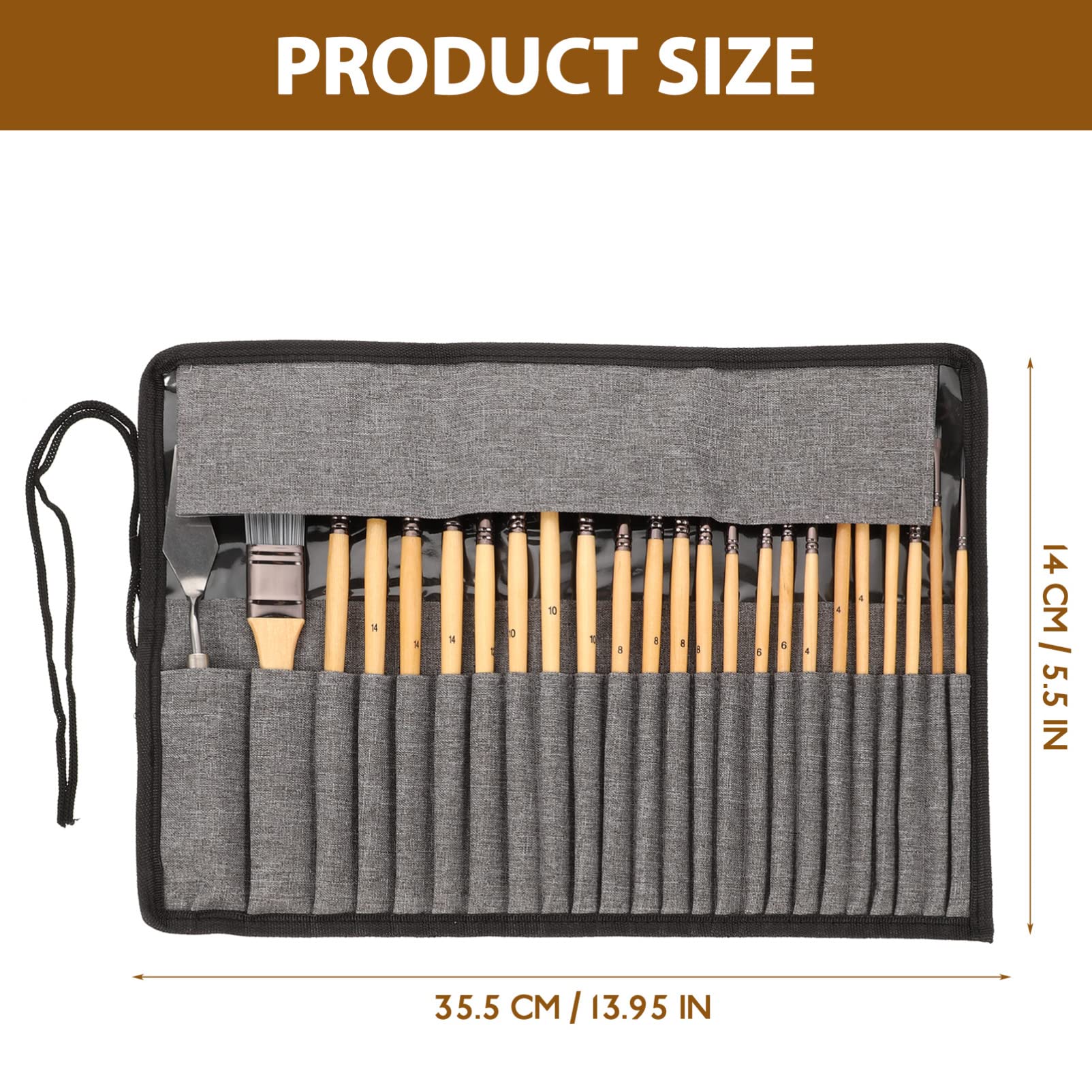 EXCEART Set de 24 Pinceaux D’Art en Bois et Nylon pour Peinture Artistique