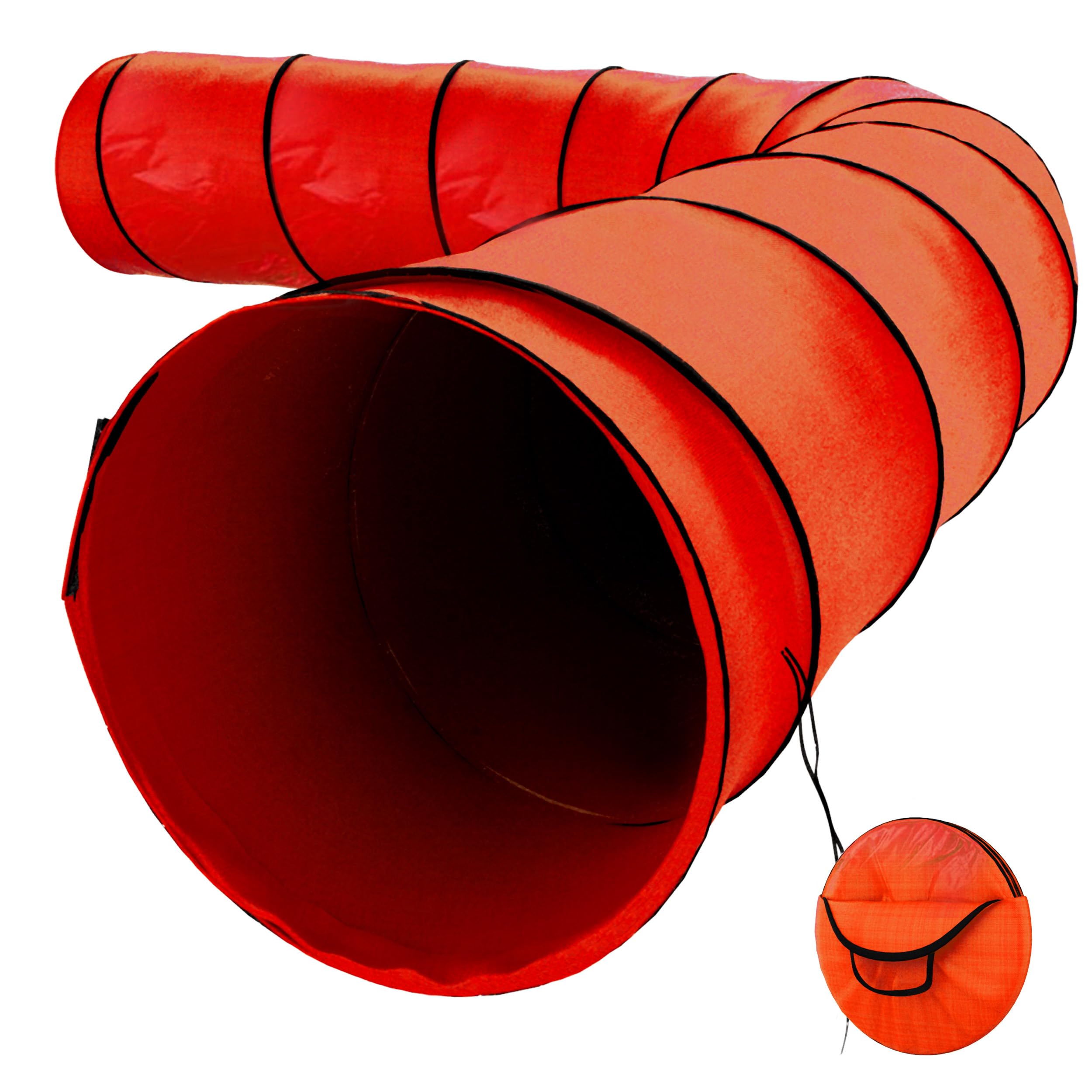 Houseables Dog Tunnel, Agility Equipment, 550cm Long, 61cm Open, Blue, Polyester, Play Tunnels for Training Small & Medium Dogs, Park Playground Toy, Large Obstacle Course for Pets, with Carrying Case