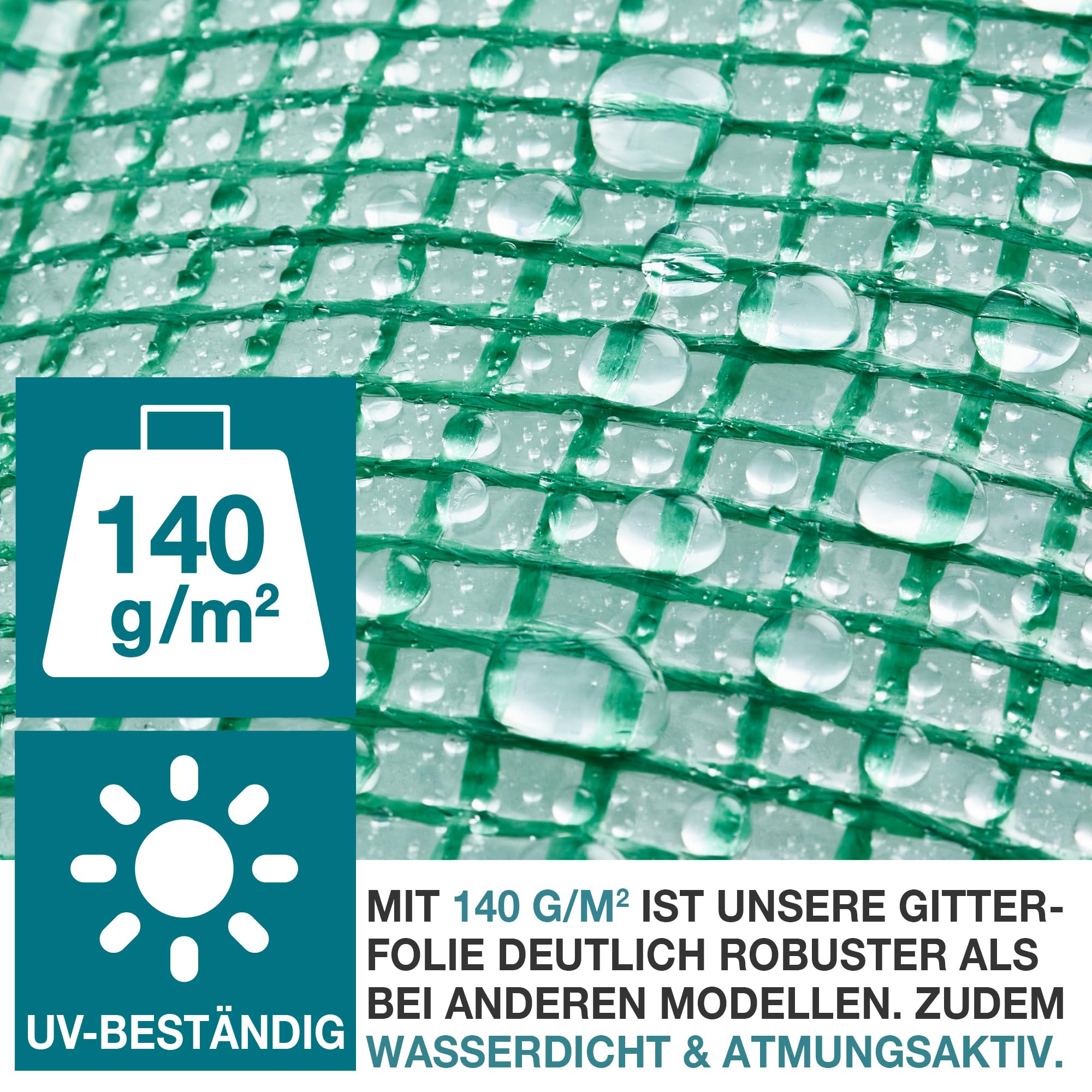 TOM Foliengewächshaus 1,6 m² – Folientunnel 140 g/m², Grün