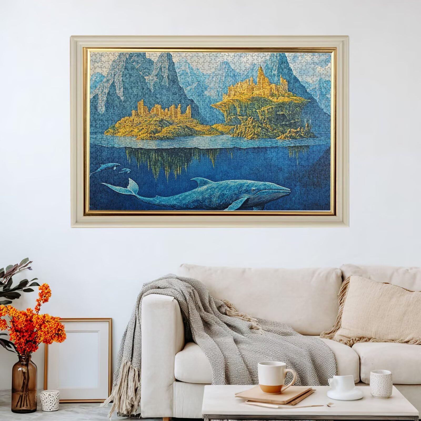 Puzzle Delfín Puzzle 2000 Piezas,Montaña Rompecabezas Desafiante,Juego Puzzles Adultos,Impresión de Alta Definición Colorido Puzzles Madera con Caja de Regalo,Home Decoration,Regalo Mujer,p132t