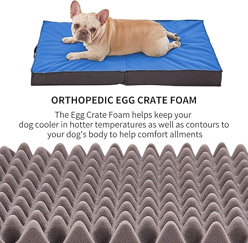 Miniatura 4 de Cama para perros grandes, impermeable y portátil con funda lavable, cama ortopédica plegable y refrescante para uso en exteriores e interiores, 35