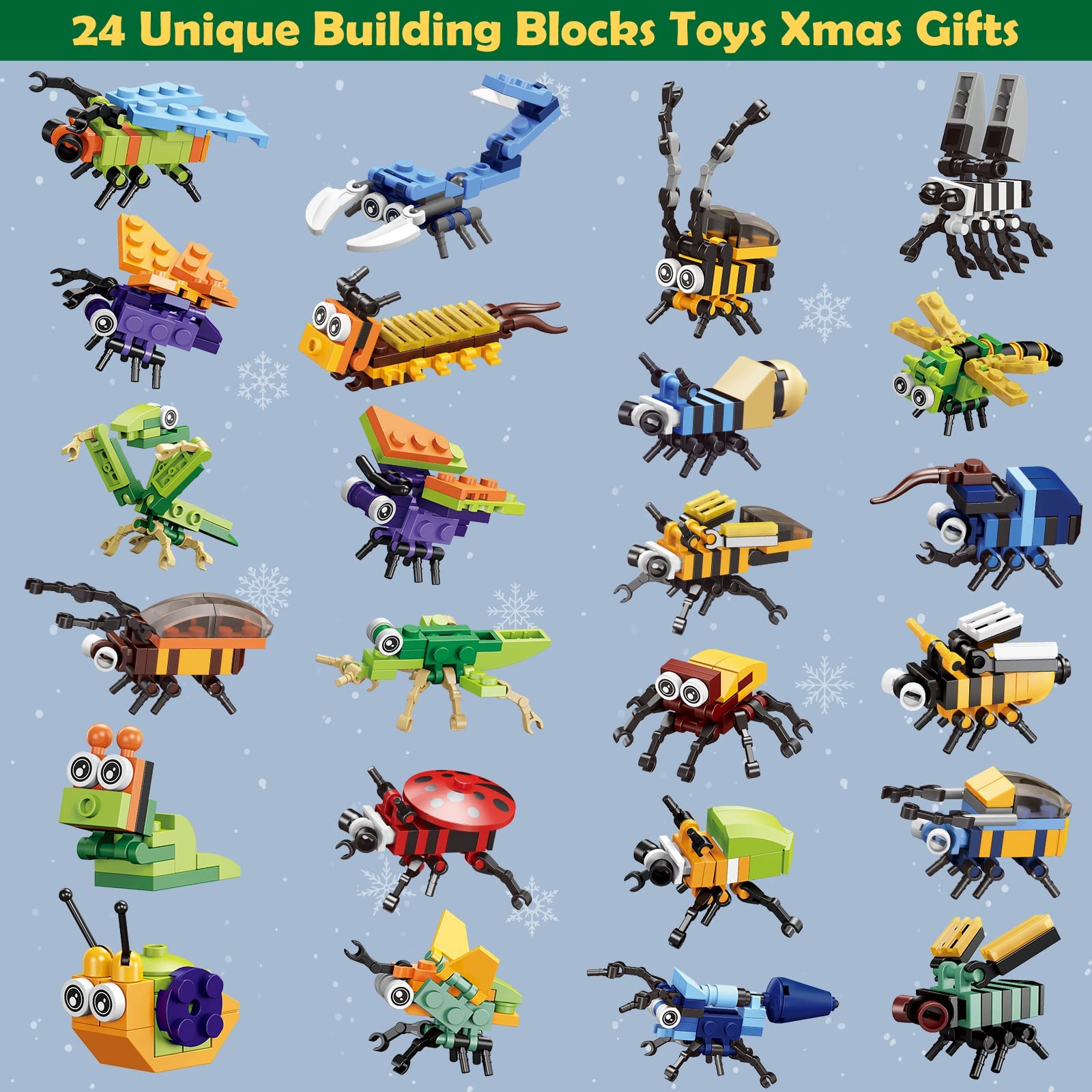 Kids Advent Calendar 2026 Insect Building Blocks Christmas Calendar - Image 2