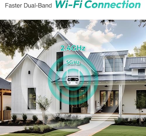 Miniatura 6 de BOTSLAB Cámara de seguridad para exteriores, cámara de doble lente WiFi de 4 MP con cable para seguridad del hogar, ultra gran angular de 170,