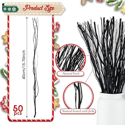 Miniatura 2 de Xinnun 50 ramas de sauce rizadas, jarrón de sauce seco decorativo, ramas de árbol para ramitas artificiales para manualidades, decoración del hogar