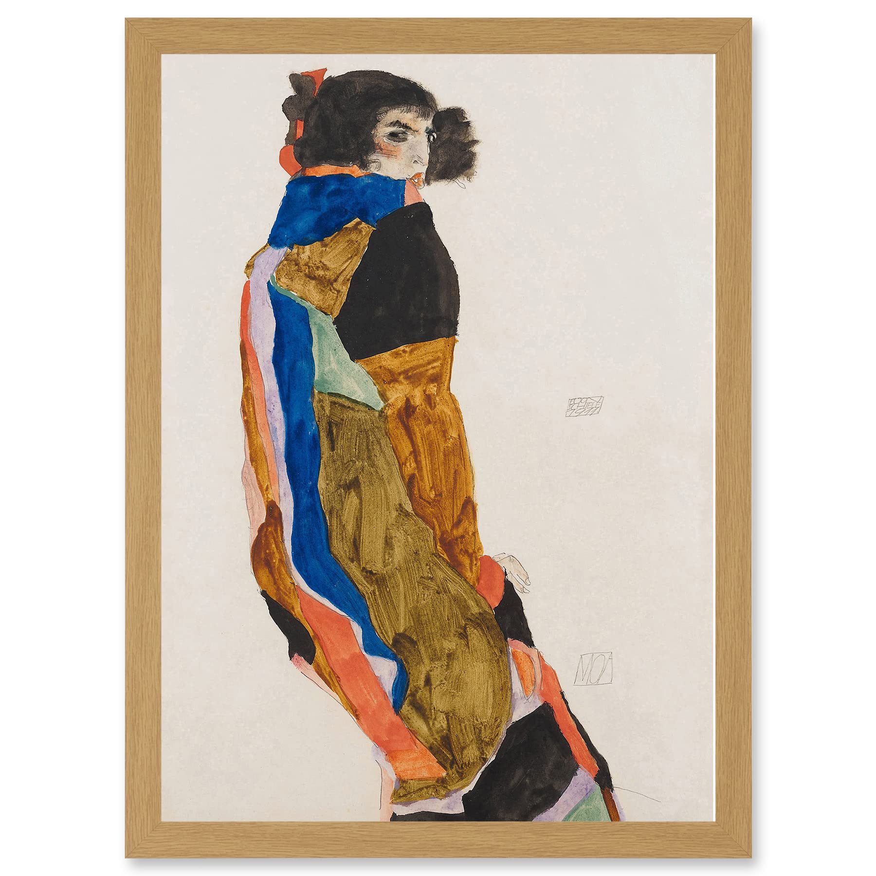 Wee Blue Coo Egon Schiele Moa Dancer Artwork Framed Wall Art Print A4