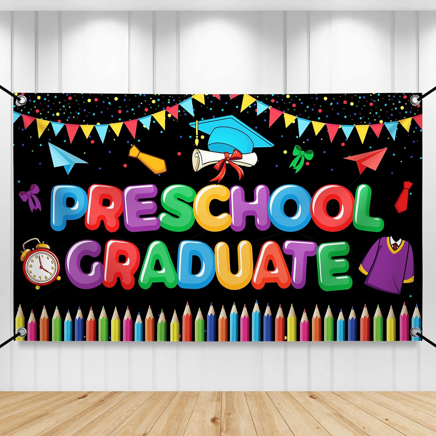 KatchOn, Preschool Graduation Banner - 72x44 Inch | Preschool Graduation Decorations 2026 | Kindergarten Grad Decoration | Congratulations Banner | Congrats Grad Party Decorations