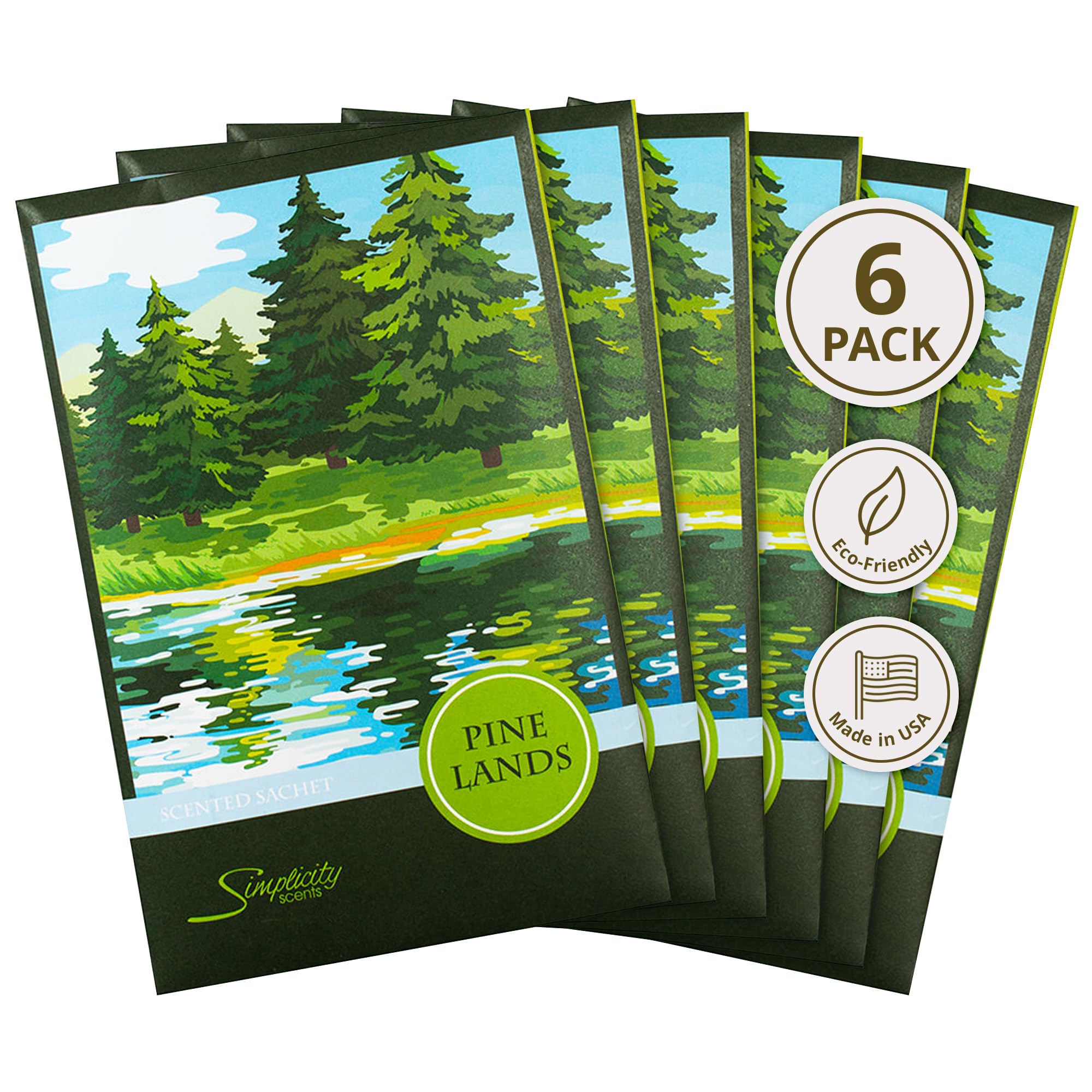 Floral Simplicity Pine Lands Scented Sachets Pack of 6