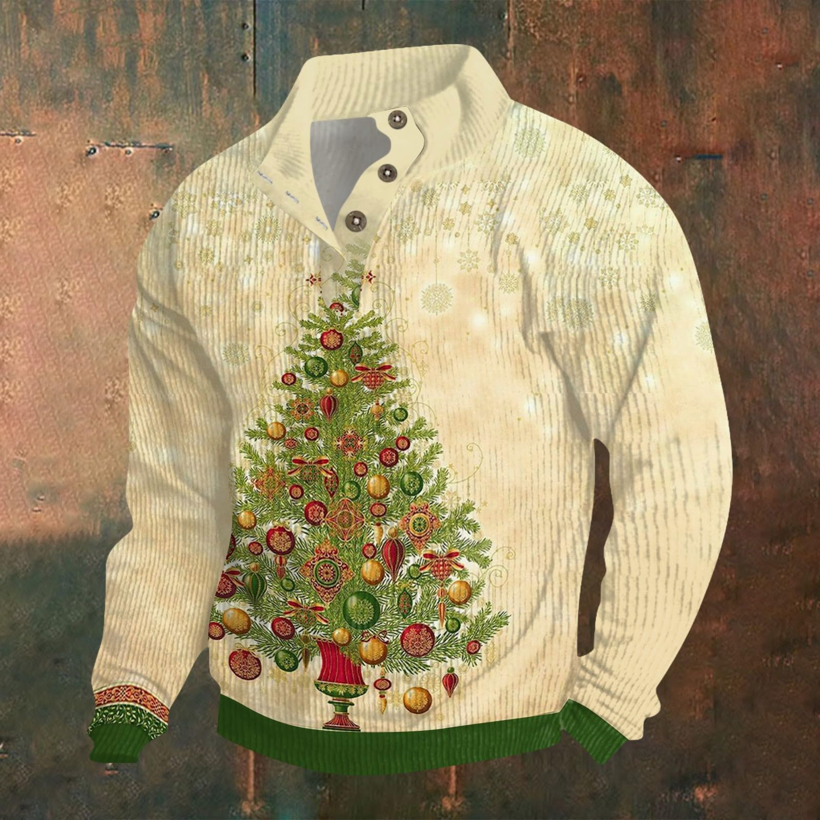 Sudadera térmica para hombre+estampado navideño+sudadera navideña