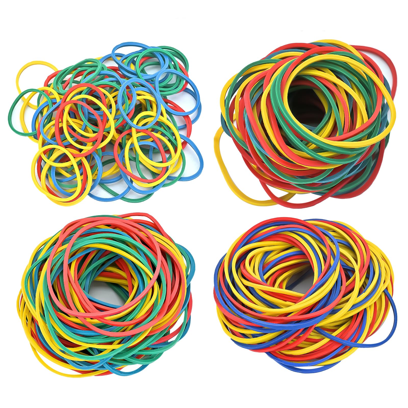 400 Pcs Elastic Bands,Heavy Duty Rubber Bands in Various Sizes,Sturdy Thick Stretchable Colored Bands,Natural Elastic Band for Bundling Organising Items Stationery DIY Crafts 25mm,38mm,50mm,60mm