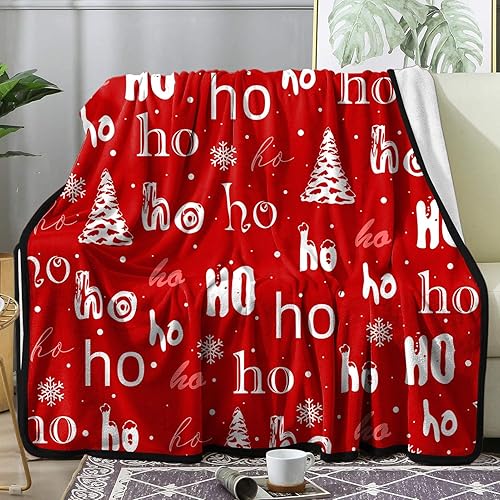 Miniatura 1 de Mantas de Navidad rojas con árbol de Navidad, mantas suaves y decorativas para sofá, manta de franela de 50 x 60 pulgadas para sofá, cama,