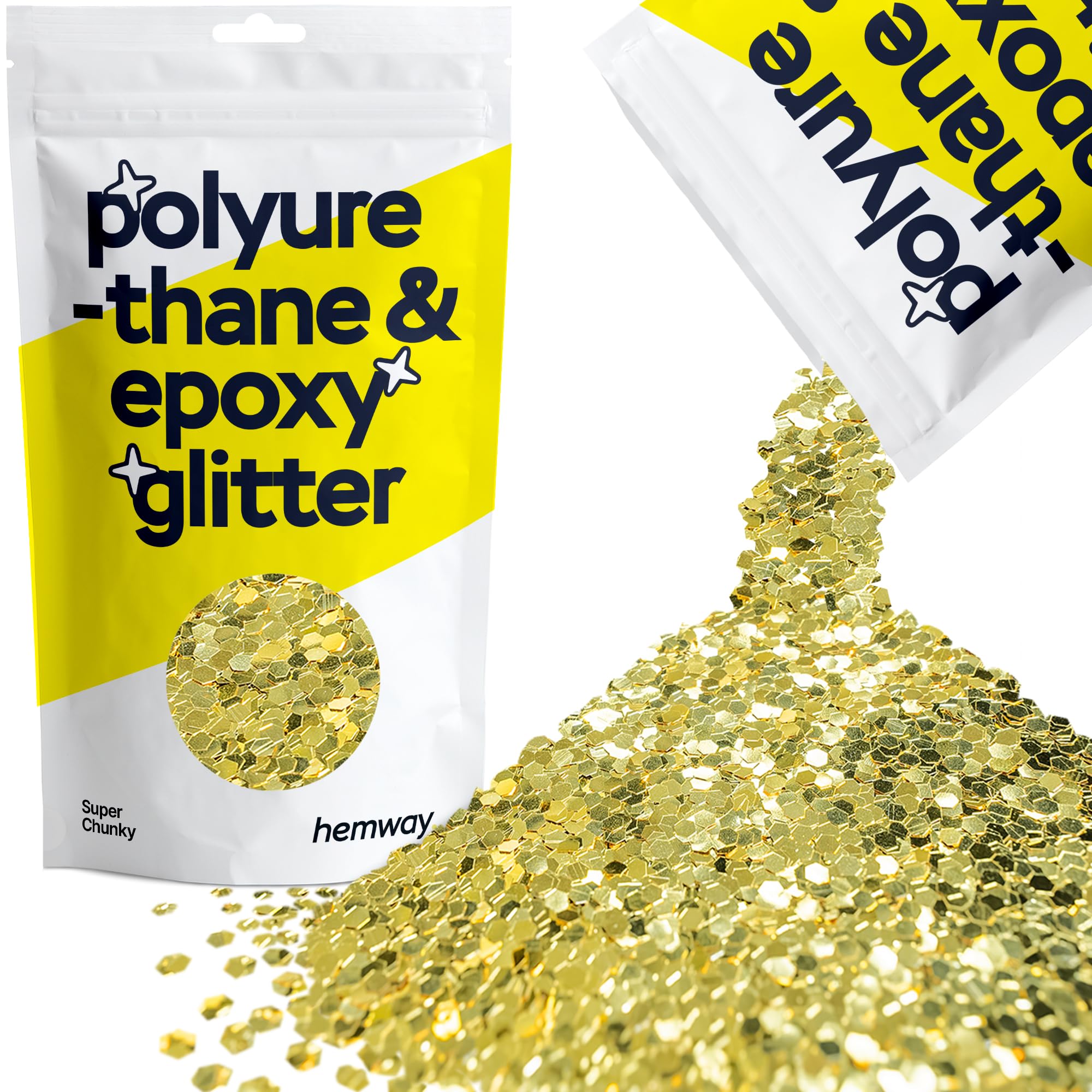 Hemway Resin Glitter Sand Gold 100g Super Chunky