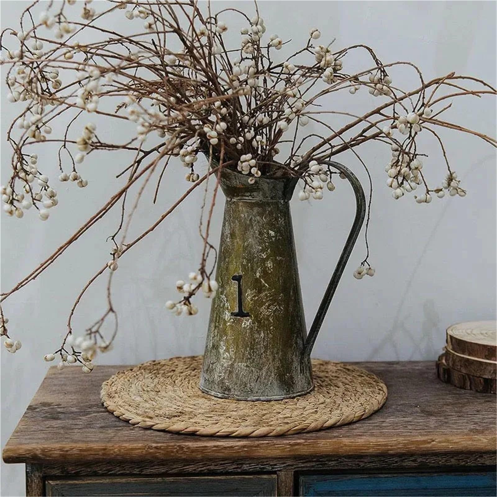 Tovagliette in vimini Tovagliette in vimini intrecciate a mano, tovagliette rotonde termoisolanti, in tessuto naturale for sala da pranzo, matrimonio e casa(8pcs)