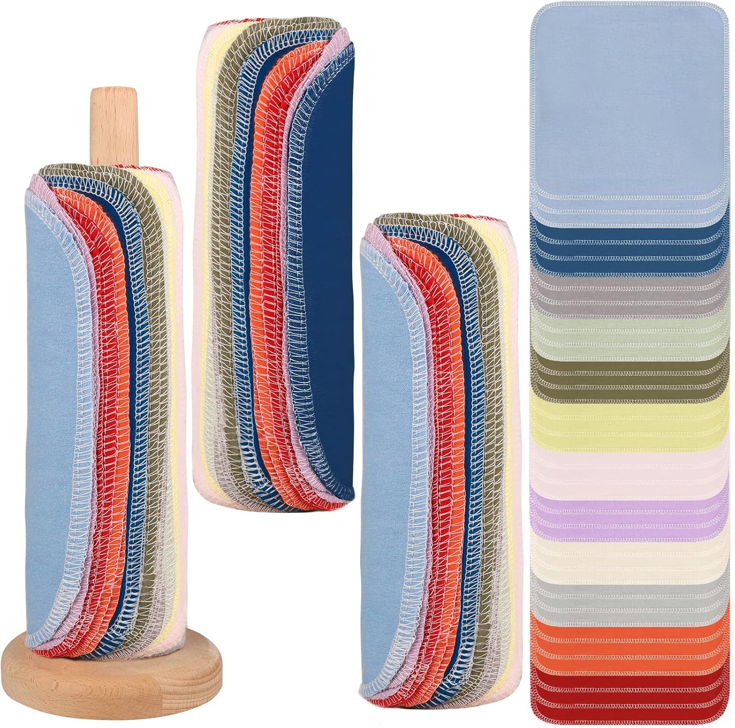 Liengoron 72PCS Reusable Paper Towels Washable Roll with