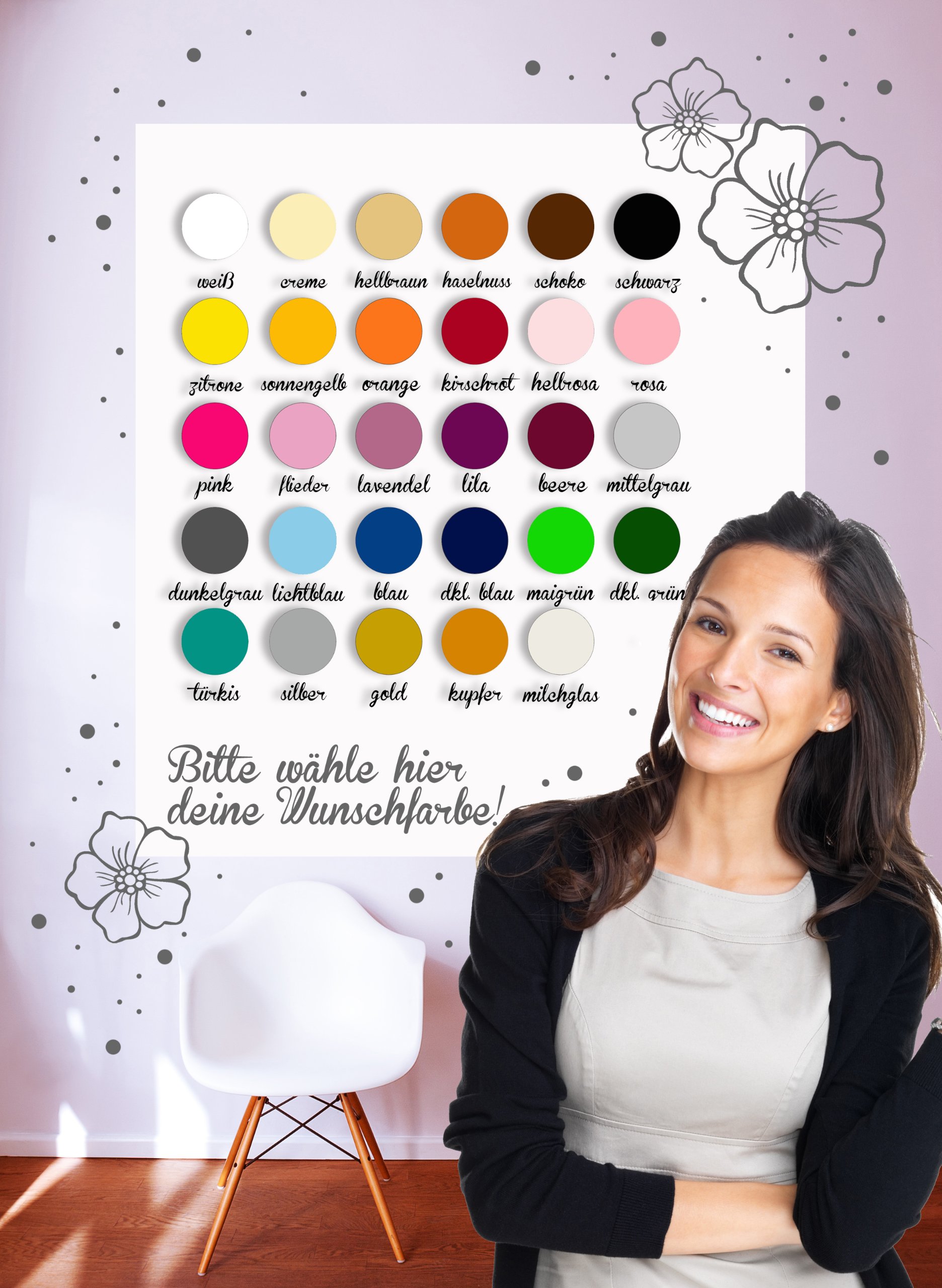 ilka parey wandtattoo-welt® Wandtattoo Pferd Wildpferd mit Blumen Federn Schmetterlingen und Wunschnamen M1874 ausgewählte Farbe: *lila* ausgewählte Größe: *L - 100cm breit x 82cm hoch*