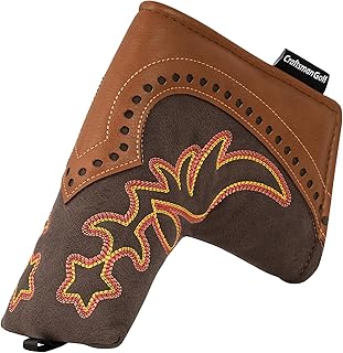 Craftsman Golf Cowboy Western Retro Brown Durable Golf Headcover Head Cover fits up to 460cc Driver for Fairway Wood Hybrids Rescue Putter Protector