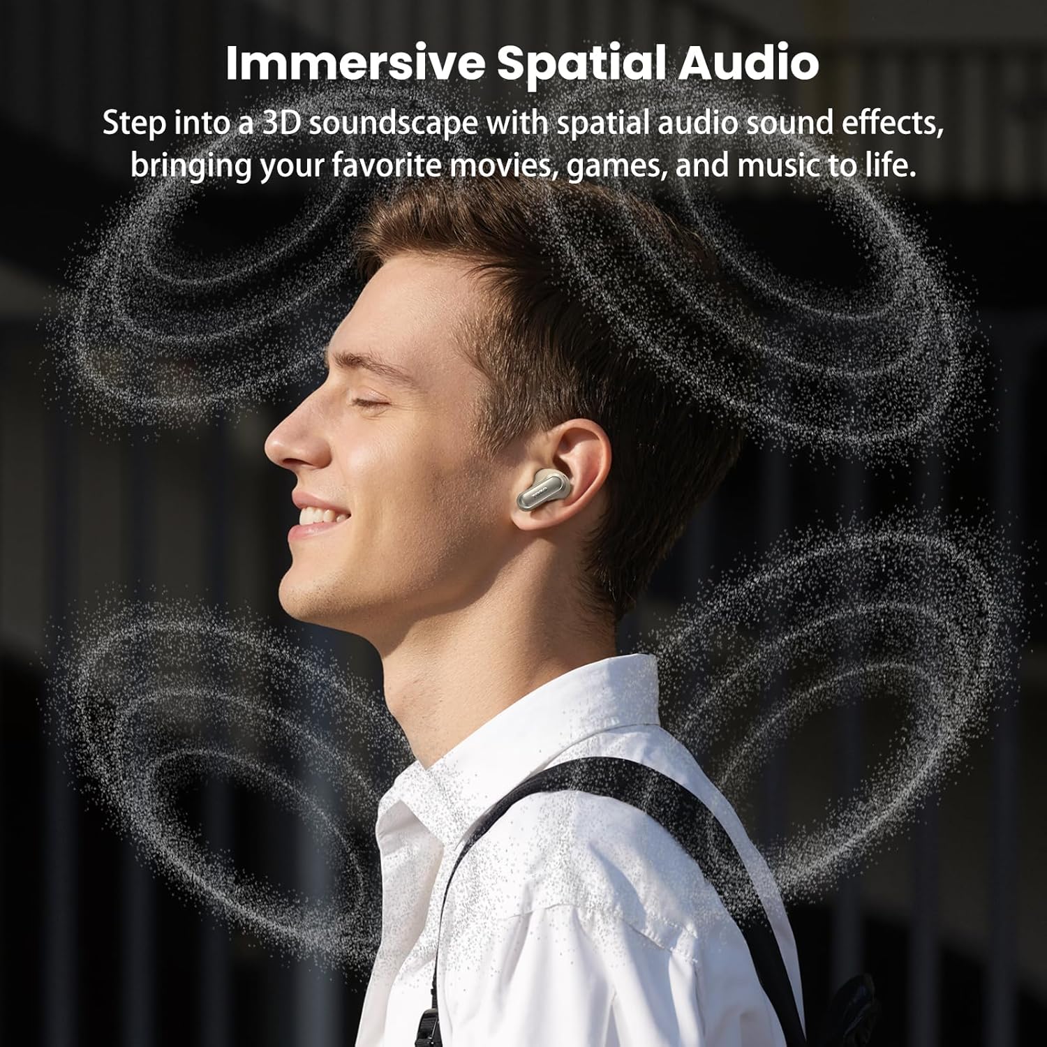 TOZO NC20 Active Noise Cancelling Wireless Earbuds, LDAC Hi-Res Sound Bluetooth Headphones, 6 Mics AI Call Ear Buds 80H Playtime, Dual Pairing, 32 EQ via App, IPX8 Waterproof, Wireless Charging Case - Image 6