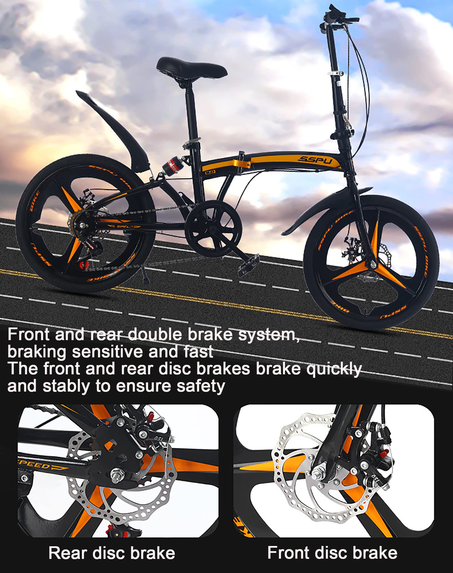 新品❣️自転車 折りたたみ自転車 20インチ 軽量 防滑タイヤ 高炭素鋼フレーム 41VInq4wqoL._SS200_.jpg