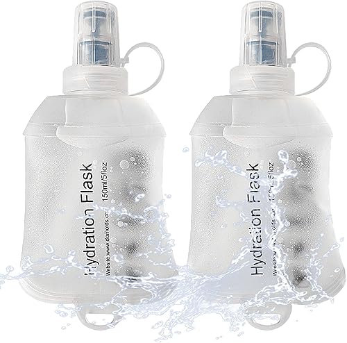 Miniatura 23 de J.CARP Botellas de agua para correr suaves de 8.5 fl oz, botella de hidratación plegable de TPU para correr, paquete de hidratación, ciclismo, Azul
