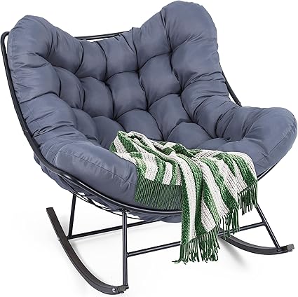 Amazon.com: YITAHOME Oversized Rocking Papasan Chair, Wide Rocking ...