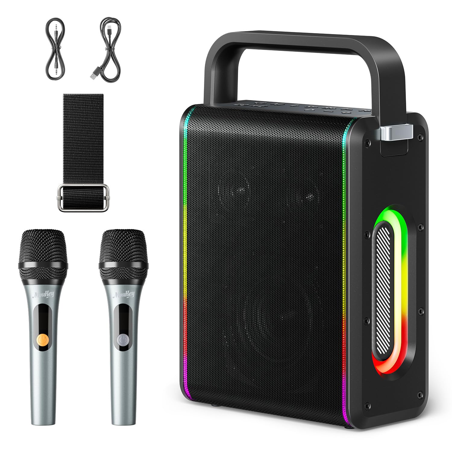 Amazon.com: Moukey MPS5 Portable Karaoke Machine, 200W Peak Power