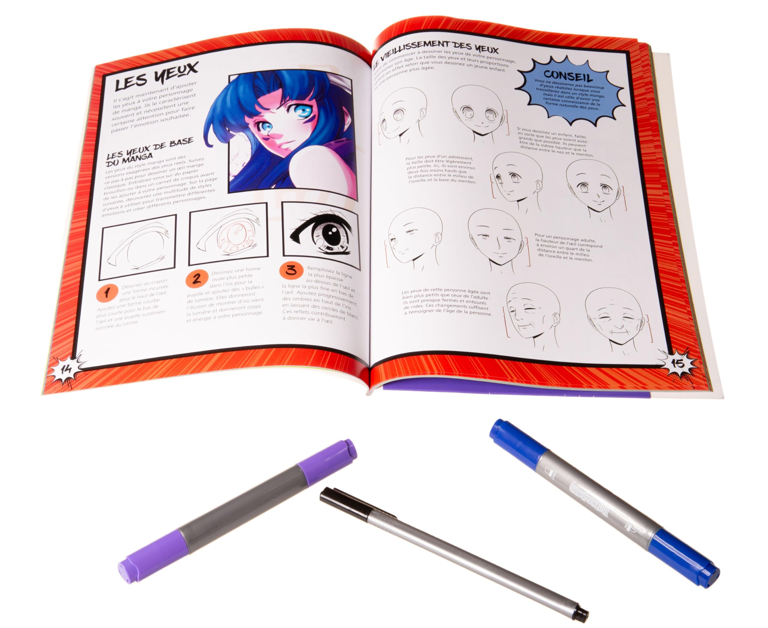 Comment dessiner un manga: Avec 6 feutres pro et 1 marqueur